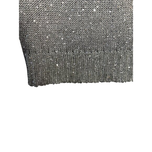 Metaphor Womens Silver Sequin Knit Sweater Size S - Picture 10 of 10